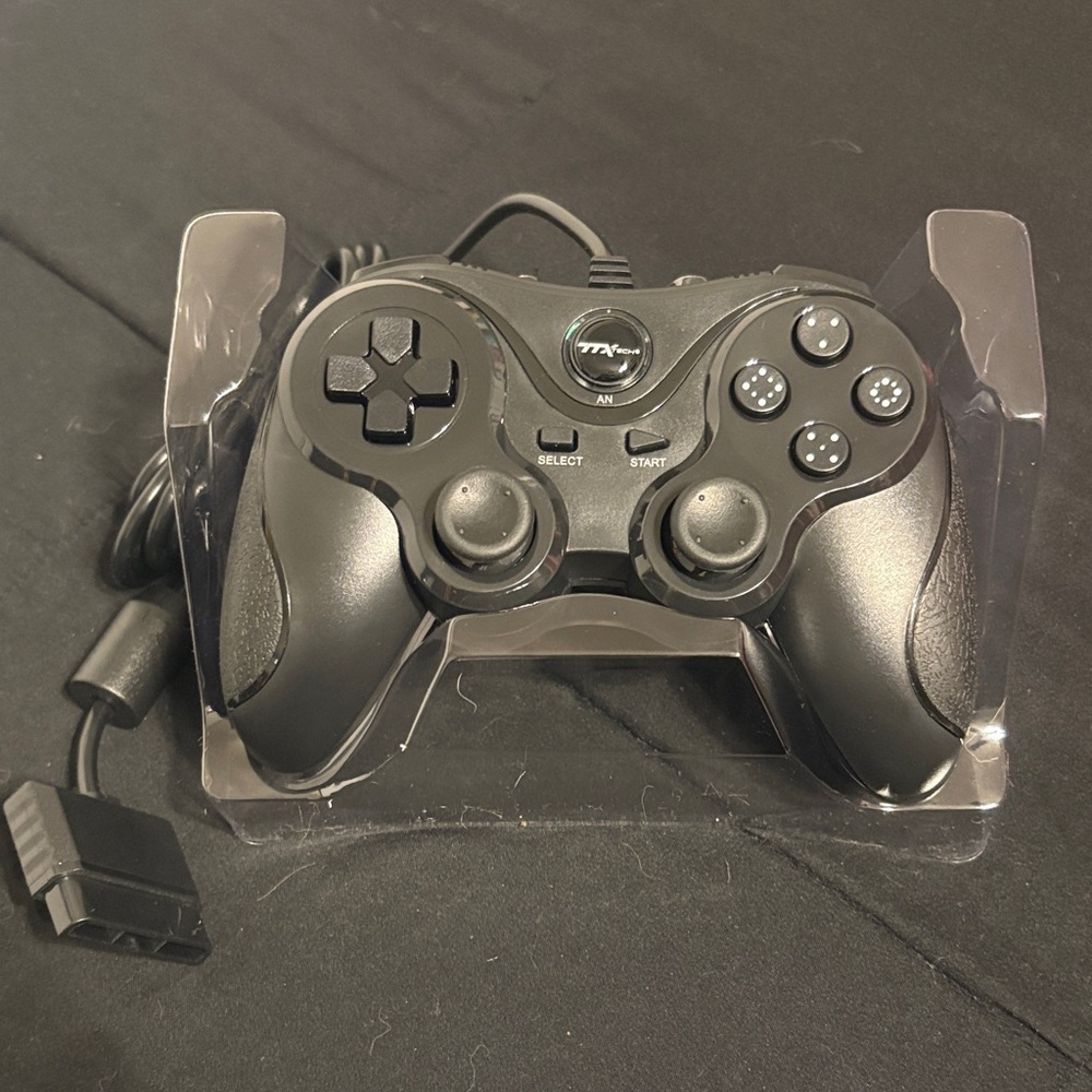 Black Wired PS2 Gaming Controller